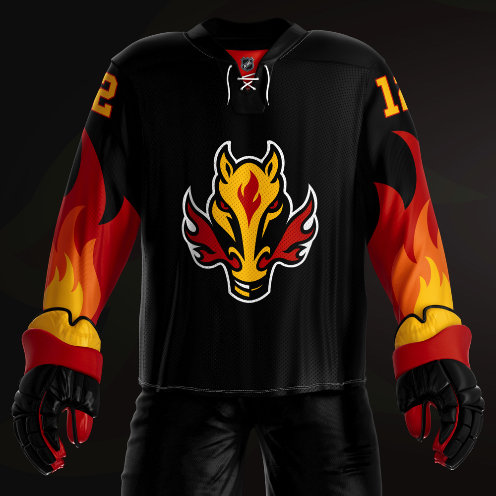 black calgary flames jersey